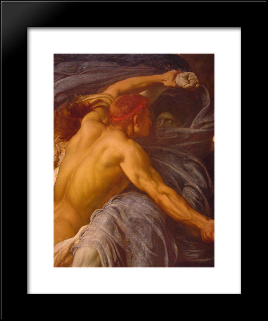 Hercules Wrestling With Death For The Body Of Alcestis [Detail #1] 20x24 Black Modern Wood Framed Art Print Poster by Leighton, Frederic