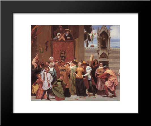 Cimabue'S Celebrated Madonna [Detail: Left] 20x24 Black Modern Wood Framed Art Print Poster by Leighton, Frederic