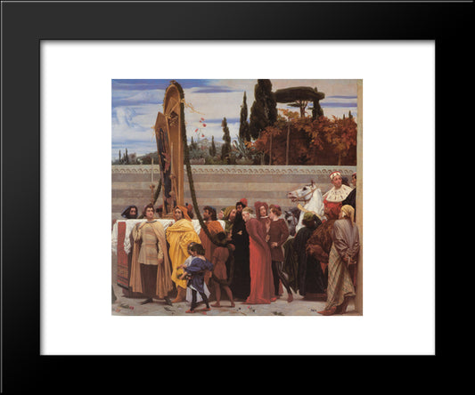 Cimabue'S Celebrated Madonna [Detail: Right] 20x24 Black Modern Wood Framed Art Print Poster by Leighton, Frederic