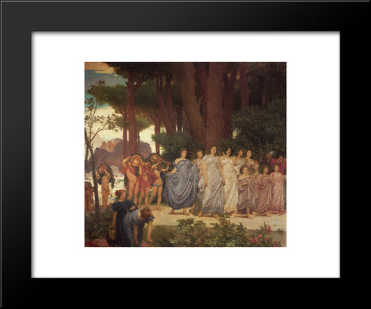 The Daphnephoria [Detail: Left] 20x24 Black Modern Wood Framed Art Print Poster by Leighton, Frederic