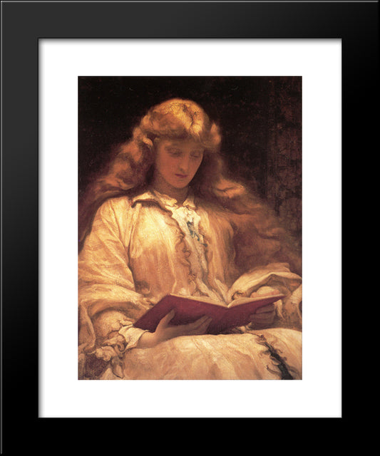 The Maid With The Yellow Hair 20x24 Black Modern Wood Framed Art Print Poster by Leighton, Frederic