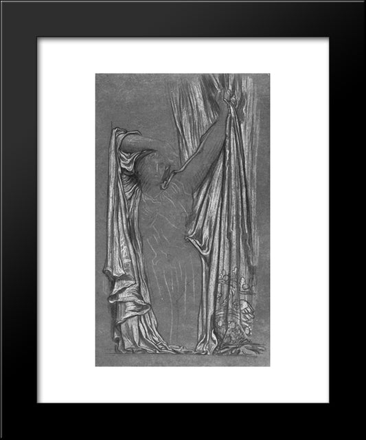 Study Of Drapery For 'The Last Watch Of Hero' 20x24 Black Modern Wood Framed Art Print Poster by Leighton, Frederic