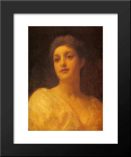 The Head Of A Girl 20x24 Black Modern Wood Framed Art Print Poster by Leighton, Frederic