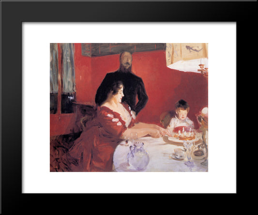 Fete Familiale: The Birthday Party 20x24 Black Modern Wood Framed Art Print Poster by Sargent, John Singer