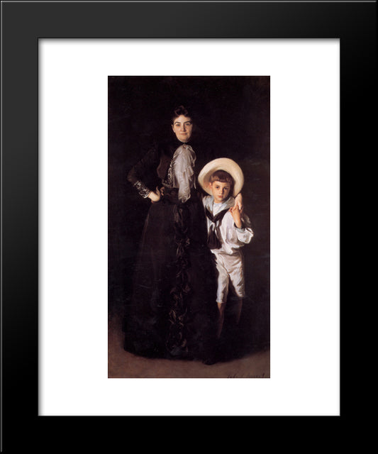 Mrs. Edward L. Davis And Her Son Livingston 20x24 Black Modern Wood Framed Art Print Poster by Sargent, John Singer