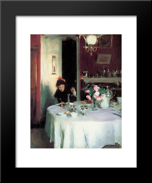 The Breakfast Table 20x24 Black Modern Wood Framed Art Print Poster by Sargent, John Singer