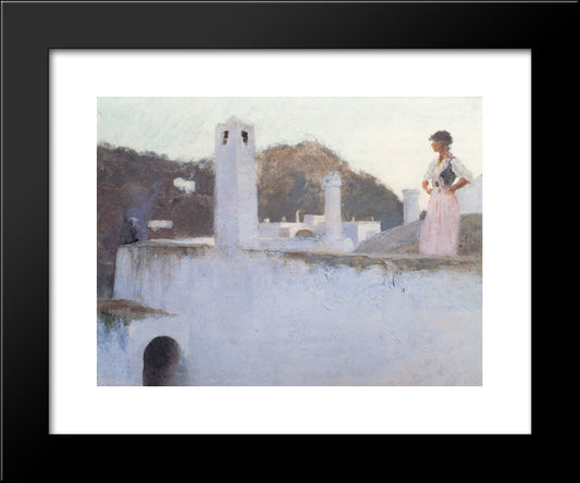 View Of Capri 20x24 Black Modern Wood Framed Art Print Poster by Sargent, John Singer
