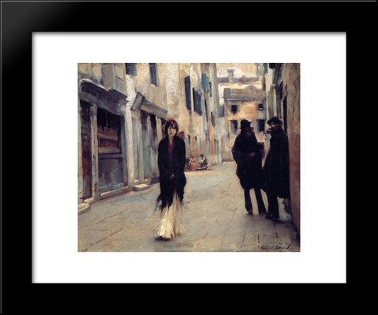 Street In Venice 20x24 Black Modern Wood Framed Art Print Poster by Sargent, John Singer