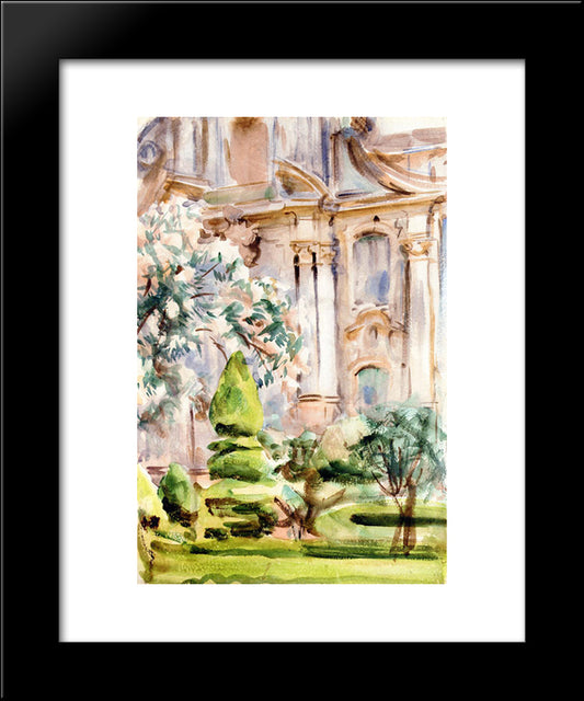 A Palace And Gardens, Spain 20x24 Black Modern Wood Framed Art Print Poster by Sargent, John Singer