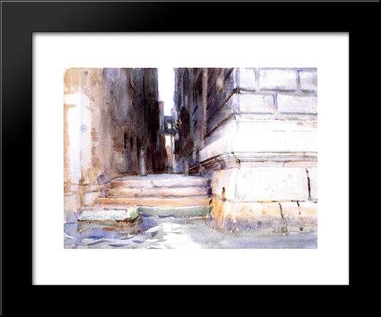 Base Of A Palace 20x24 Black Modern Wood Framed Art Print Poster by Sargent, John Singer