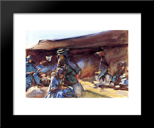 Black Tent 20x24 Black Modern Wood Framed Art Print Poster by Sargent, John Singer