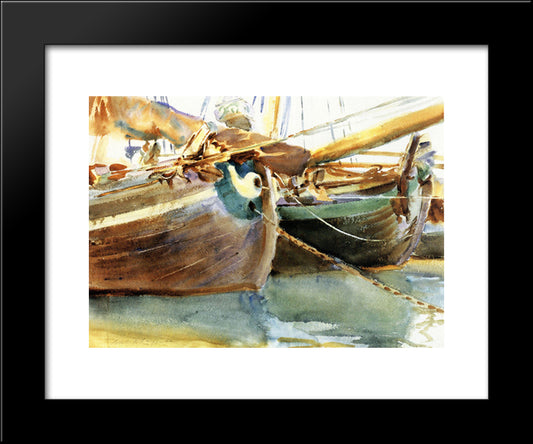 Boats, Venice 20x24 Black Modern Wood Framed Art Print Poster by Sargent, John Singer