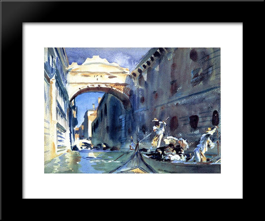 Bridge Of Sighs 20x24 Black Modern Wood Framed Art Print Poster by Sargent, John Singer