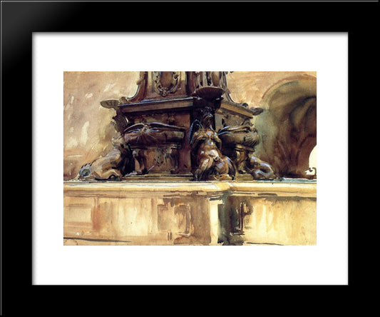 Bologna Fountain 20x24 Black Modern Wood Framed Art Print Poster by Sargent, John Singer