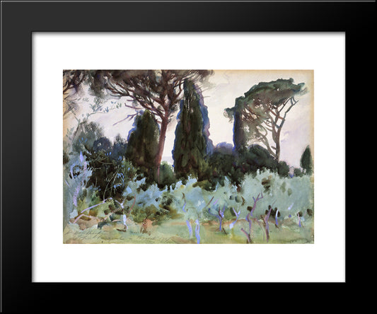 Landscape Near Florence 20x24 Black Modern Wood Framed Art Print Poster by Sargent, John Singer