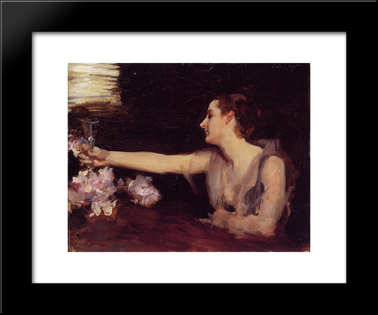 Madame Gautreau Drinking A Toast 20x24 Black Modern Wood Framed Art Print Poster by Sargent, John Singer