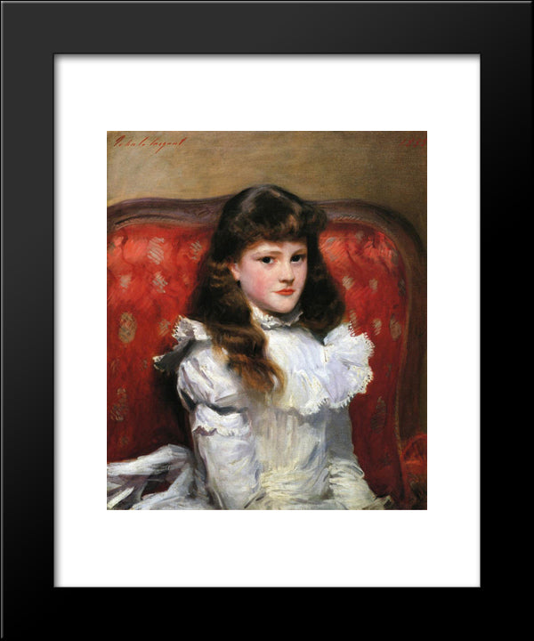 Miss Cara Burch 20x24 Black Modern Wood Framed Art Print Poster by Sargent, John Singer