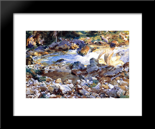 Mountain Stream 20x24 Black Modern Wood Framed Art Print Poster by Sargent, John Singer