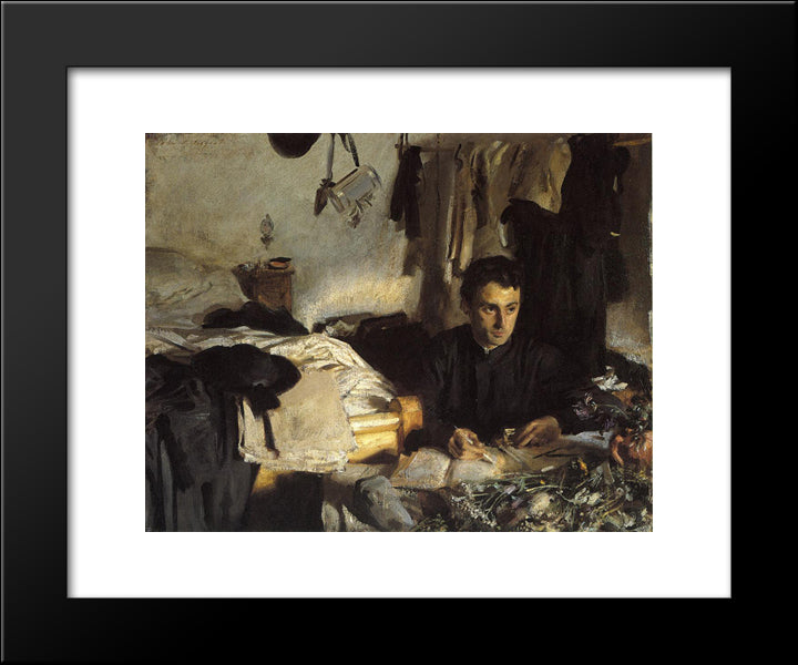 Padre Sebastiano 20x24 Black Modern Wood Framed Art Print Poster by Sargent, John Singer