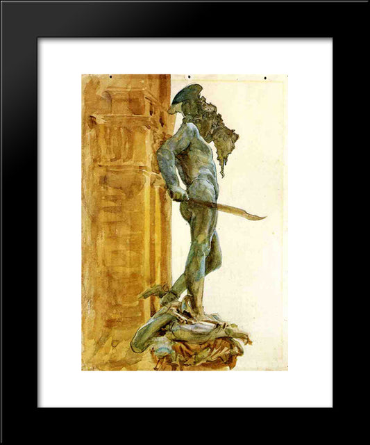 Perseus, Florence 20x24 Black Modern Wood Framed Art Print Poster by Sargent, John Singer