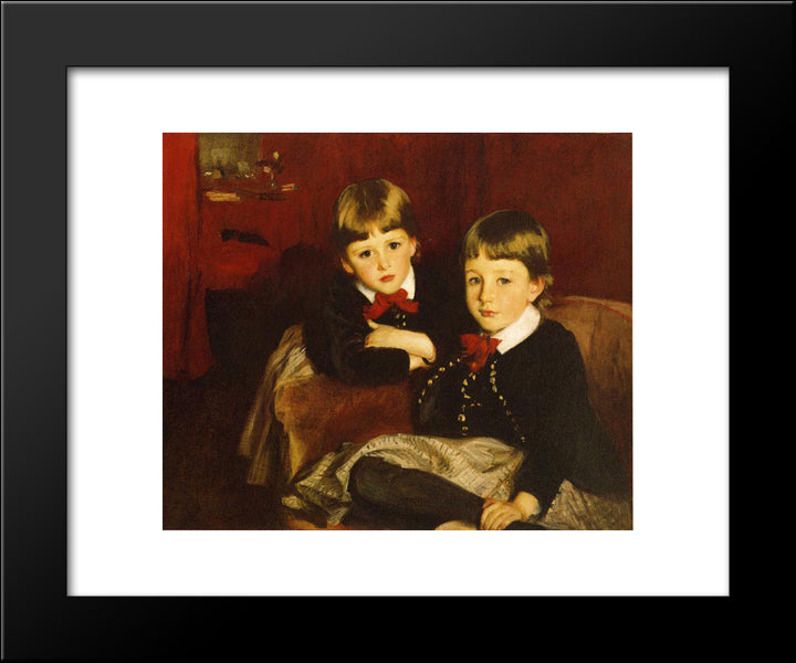 Portrait Of Two Children 20x24 Black Modern Wood Framed Art Print Poster by Sargent, John Singer
