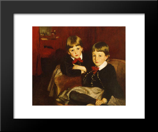 Portrait Of Two Children 20x24 Black Modern Wood Framed Art Print Poster by Sargent, John Singer