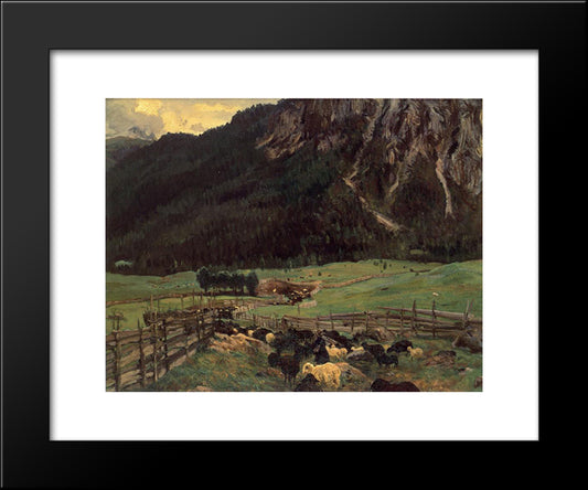 Sheepfold In The Tirol 20x24 Black Modern Wood Framed Art Print Poster by Sargent, John Singer