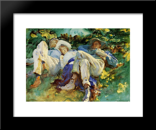 Siesta 20x24 Black Modern Wood Framed Art Print Poster by Sargent, John Singer