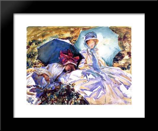 Simplon Pass: The Green Parasol 20x24 Black Modern Wood Framed Art Print Poster by Sargent, John Singer