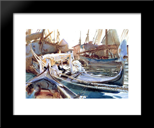 Sketching On The Giudecca 20x24 Black Modern Wood Framed Art Print Poster by Sargent, John Singer