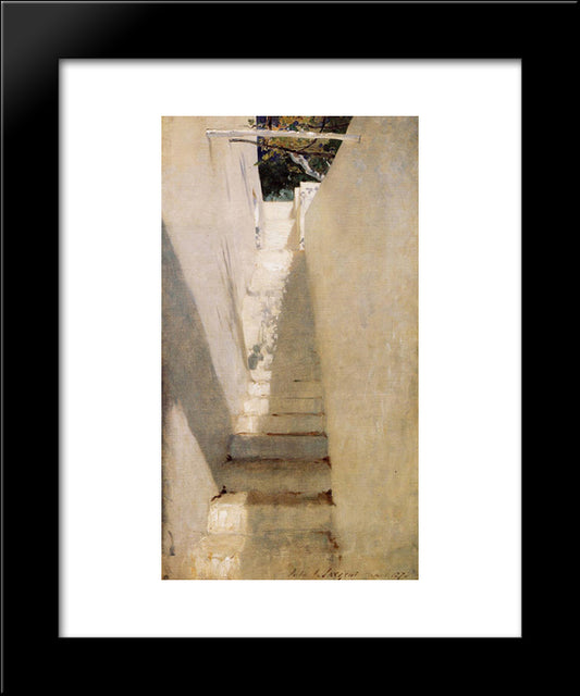 Staircase In Capri 20x24 Black Modern Wood Framed Art Print Poster by Sargent, John Singer