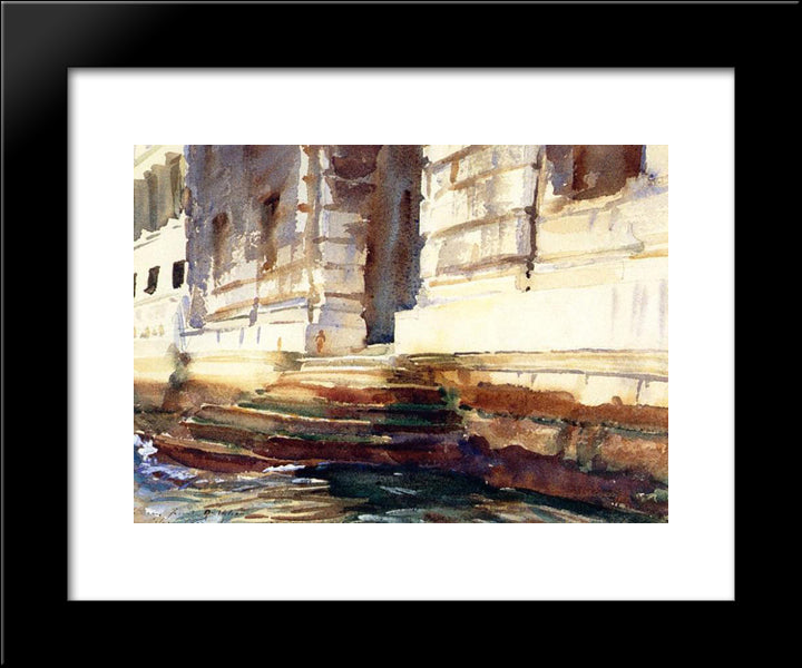 Steps Of A Palace 20x24 Black Modern Wood Framed Art Print Poster by Sargent, John Singer