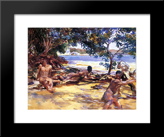 The Bathers 20x24 Black Modern Wood Framed Art Print Poster by Sargent, John Singer