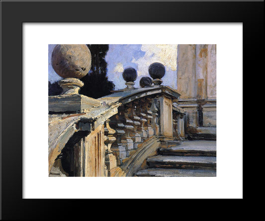The Steps Of The Church Of S. S. Domenico E Siste In Rome 20x24 Black Modern Wood Framed Art Print Poster by Sargent, John Singer