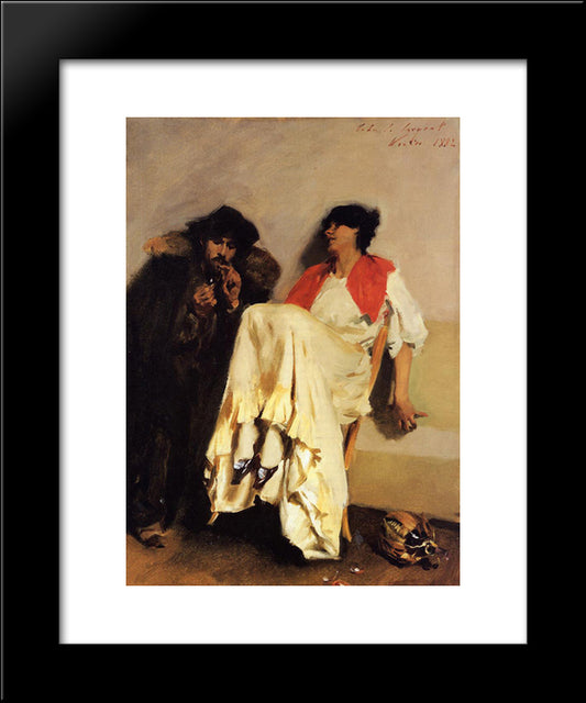 The Sulphur Match 20x24 Black Modern Wood Framed Art Print Poster by Sargent, John Singer