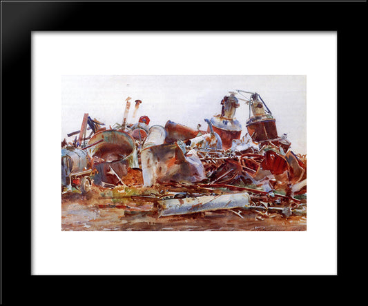 The Wrecked Sugar Refinery 20x24 Black Modern Wood Framed Art Print Poster by Sargent, John Singer