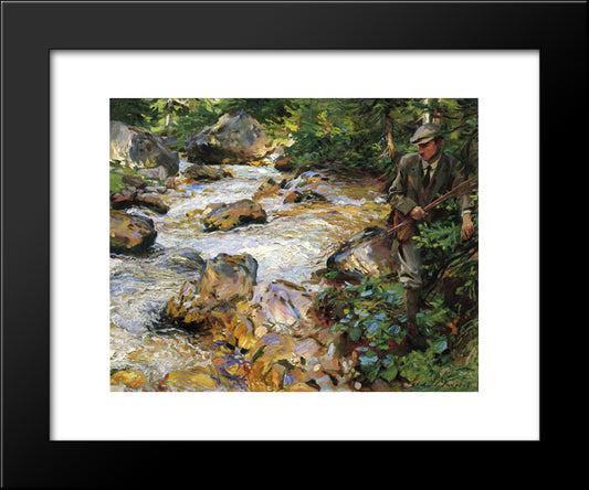 Trout Stream In The Tyrol 20x24 Black Modern Wood Framed Art Print Poster by Sargent, John Singer