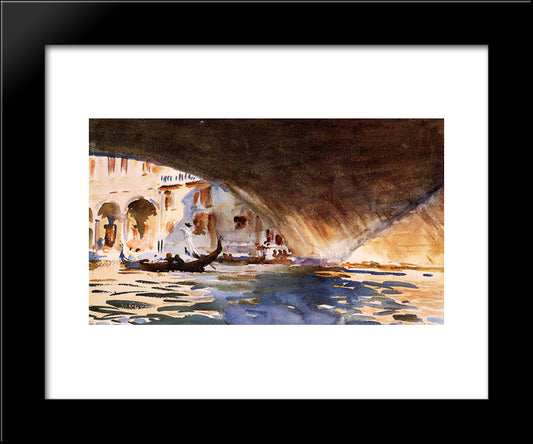 Under The Rialto Bridge 20x24 Black Modern Wood Framed Art Print Poster by Sargent, John Singer