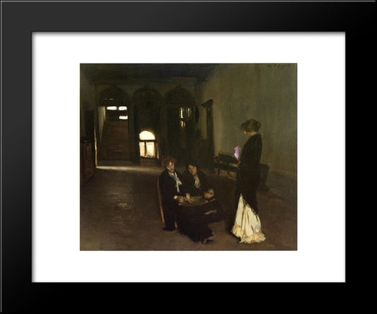 Venetian Bead Stringers 20x24 Black Modern Wood Framed Art Print Poster by Sargent, John Singer