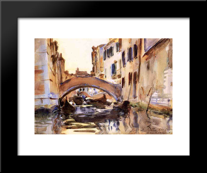 Venetian Canal 20x24 Black Modern Wood Framed Art Print Poster by Sargent, John Singer