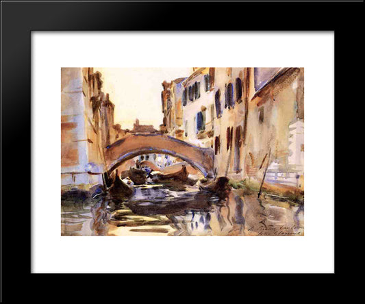 Venetian Canal 20x24 Black Modern Wood Framed Art Print Poster by Sargent, John Singer