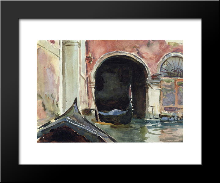 Venetian Canal 20x24 Black Modern Wood Framed Art Print Poster by Sargent, John Singer