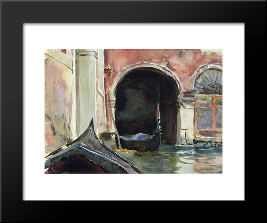 Venetian Canal 20x24 Black Modern Wood Framed Art Print Poster by Sargent, John Singer