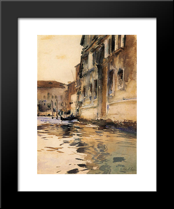 Venetian Canal, Palazzo Corner 20x24 Black Modern Wood Framed Art Print Poster by Sargent, John Singer