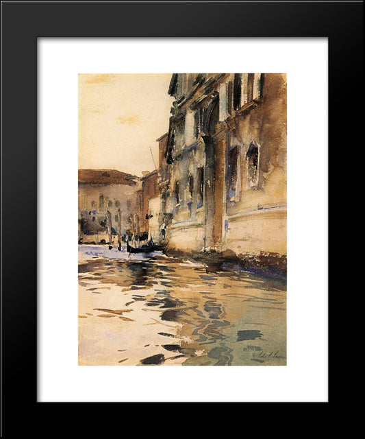 Venetian Canal, Palazzo Corner 20x24 Black Modern Wood Framed Art Print Poster by Sargent, John Singer