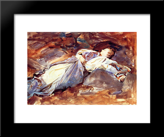 Violet Sleeping 20x24 Black Modern Wood Framed Art Print Poster by Sargent, John Singer
