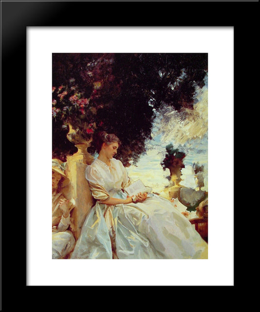 In A Garden: Corfu 20x24 Black Modern Wood Framed Art Print Poster by Sargent, John Singer