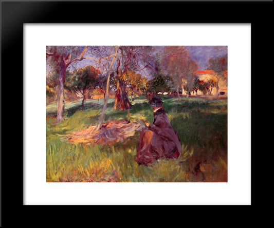 In The Orchard 20x24 Black Modern Wood Framed Art Print Poster by Sargent, John Singer