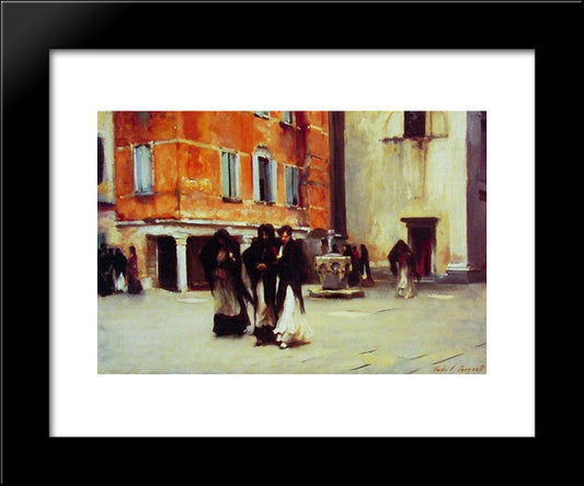 Sortie De L'Eglise Campo San Canciano Venice 20x24 Black Modern Wood Framed Art Print Poster by Sargent, John Singer
