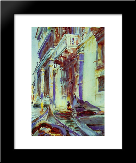On The Grand Canal 20x24 Black Modern Wood Framed Art Print Poster by Sargent, John Singer